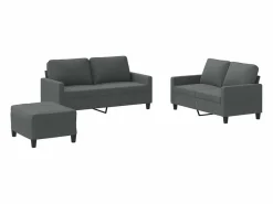 Juego de sofás con cojines 3 piezas tela oscuro < Clicnbuy