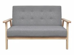 Juego de sofás de tela claro 2 piezas < Clicnbuy