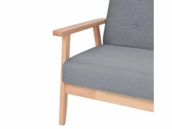 Juego de sofás de tela claro 2 piezas < Clicnbuy