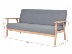 Juego de sofás de tela claro 2 piezas < Clicnbuy