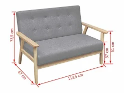 Juego de sofás de tela claro 2 piezas < Clicnbuy