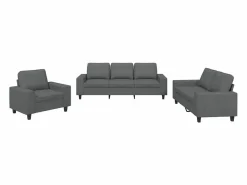 Juego de sofás 3 piezas tela oscuro < vidaxl New
