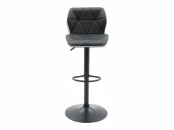 Juego de 2 taburetes de bar de piel sintética y acero - Altura regulable - - CALVIN < Vente-unique Sale