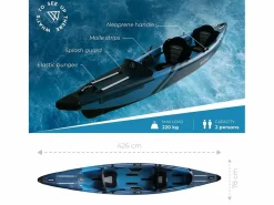 WATTSUP Deportes Náuticos * KAYAK HINCHABLE DE ALTA PRESIÓN TORPEDO 2 PLAZAS Azul