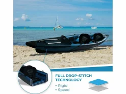 WATTSUP Deportes Náuticos * KAYAK HINCHABLE DE ALTA PRESIÓN TORPEDO 2 PLAZAS Azul