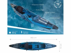WATTSUP Deportes Náuticos * KAYAK HINCHABLE DE ALTA PRESIÓN TORPEDO 1 PLAZA Azul