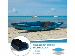 WATTSUP Deportes Náuticos * KAYAK HINCHABLE DE ALTA PRESIÓN TORPEDO 1 PLAZA Azul