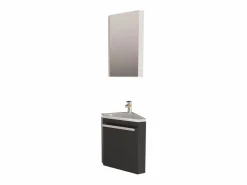Lavabo de esquina + grifería + mueble SKINO < New