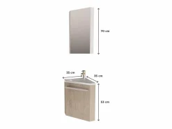 Lavabo rinconero SKINO + lavabo + armario con espejo < Hot