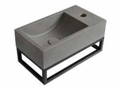 Lavabo suspendido de cemento con soporte, Ancho 40 x 22 cm, UCHAMI < Shower & Design Clearance