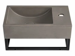 Lavabo suspendido de cemento con soporte, Ancho 40 x 22 cm, UCHAMI < Shower & Design Clearance