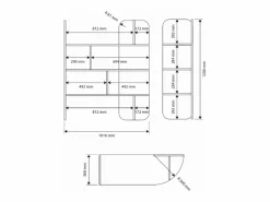 Librería con estantes abiertos – 120 cm – Efecto roble – CONTLE < SELSEY Outlet