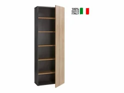 Librería Estantería Alta 6 Estantes Gris y Roble Natural Para Oficina Y Despacho < Clearance