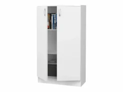 Consola Escritorio * Librería haaus Flint, 2 puertas, , 70 x 32 x 122 cm Blanco