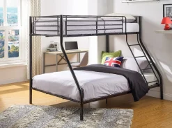 Vente-unique Cama Litera * Litera 90 x 190 y 140 x 190 cm acero negro y rojo ELEVATIO IV Negro / Rojo
