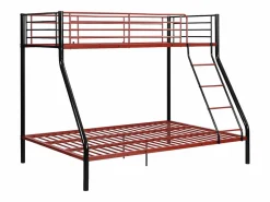 Vente-unique Cama Litera * Litera 90 x 190 y 140 x 190 cm acero negro y rojo ELEVATIO IV Negro / Rojo
