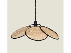 Ledkia Lámpara Suspendida * Lámpara Colgante Ratán Nirvana Trenzado Negro Multicolor