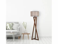 Concept-Usine Lámpara De Pie | Lámpara de pie diseño madera y tela CHLOE - Elegancia contemporánea para una iluminación cálida