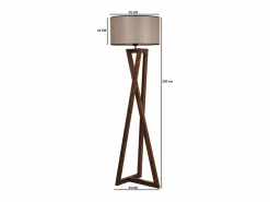 Concept-Usine Lámpara De Pie | Lámpara de pie diseño madera y tela CHLOE - Elegancia contemporánea para una iluminación cálida
