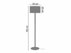 TOSEL Lámpara De Pie | Lámpara de Pie ,madera,natural,A 155xD35x P 35cm