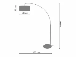 TOSEL Lámpara De Pie | Lámpara de Pie ,metal, , A 155xD40x P 40cm