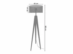 TOSEL Lámpara De Pie | Lámpara de Pie ,metal,natural, A 160xD45xP45cm