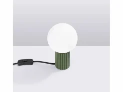 Lámpara De Escritorio Halo Moderno De Aluminio/Vidrio - 1 Fuentes Luminosas - L.12 X A.19 Cm - Oliva < Sollux Lighting Clearance