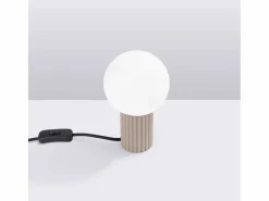 Lámpara De Escritorio Halo Moderno De Aluminio/Vidrio - 1 Fuentes Luminosas - L.12 X A.19 Cm - Gris Pardo < Sollux Lighting Discount