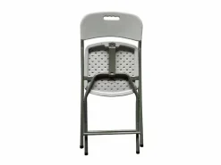 Lote de 2 sillas plegables blancas sin reposabrazos de acero con pintura en polvo 42x42x87 cm, estructura robusta Ø19 mm < Outlet