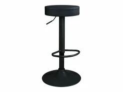 Kayelles Muebles De Bar|Taburete Alto * Lote de 2 taburetes de bar redondos s, asiento de símil cuero acolchado, giratorio y altura regulable YO ( integral) Negro