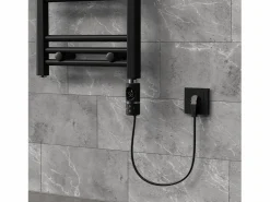 Luxebath Elemento calefactor eléctrico 300W acero inoxidable negro para radiador con termostato y pantalla digital, regulador con modo temporizador < New
