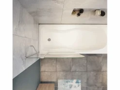 Mampara de bañera abatible-cristal templado 4mm con perfil gris mate-(1090-1100)x1400mm < Aica Clearance