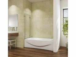 Mampara de bañera abatible giratoria bisagra 2 hojas cristal templado 5 mm 1100x1400mm < Aica Online
