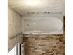 Aica Mampara De Bañera * Mampara de bañera abatible 3 hojas cristal antical 6mm 3 veces plegable (1280-1300)x1400mm Transparente