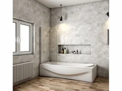 Mampara de bañera plegable-cristal antical 6mm con un toallero 300mm-(980-1000)x1400mm < Aica