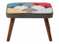 Mecedora con reposapiés - con estampado de patchwork de colores - < ModernLuxe Best
