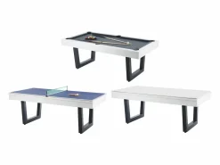 Mesa transformable Billar y Ping-pong, color blanco y negro, L213,4, MELIAN < Vente-unique Hot