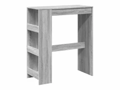 Clicnbuy Mueble Bar * Mesa alta bar con estantes madera Sonoma 90x47,5x103,5 cm Gris