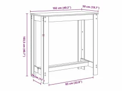vidaxl Mesa Alta * Mesa alta bar madera ingeniería roble artisian 102x50x103,5 cm Marru00f3n