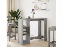 Clicnbuy Mueble Bar * Mesa alta con estante Sonoma 124x46x103,5 cm Gris