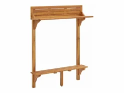 Clicnbuy Mesa Alta * Mesa alta de balcón de madera de acacia maciza 90x37x122,5 cm Marru00f3n
