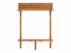 Clicnbuy Mesa Alta * Mesa alta de balcón de madera de acacia maciza 90x37x122,5 cm Marru00f3n
