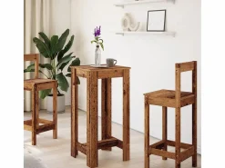 Clicnbuy Mueble Bar | Mesa alta de bar madera de ingeniería envejecida 51x50x103,5 cm