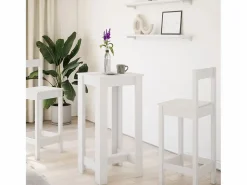 Clicnbuy Mueble Bar | Mesa alta de bar madera de ingeniería blanca 51x50x103,5 cm
