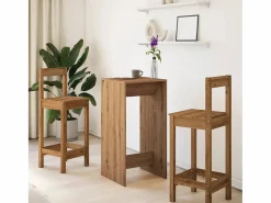 Clicnbuy Mueble Bar | Mesa alta de bar madera ingeniería roble artisian 51x50x103,5cm