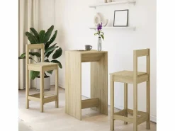 Clicnbuy Mesa Alta * Mesa alta de bar madera ingeniería roble Sonoma 51x50x103,5 cm Marru00f3n