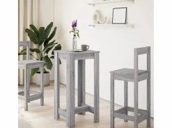 Clicnbuy Mesa Alta * Mesa alta de bar madera ingeniería Sonoma 51x50x103,5 cm Gris