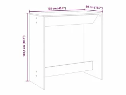 Clicnbuy Mesa Alta * Mesa alta de bar madera ingeniería roble ahumado 102x50x103,5cm Marru00f3n
