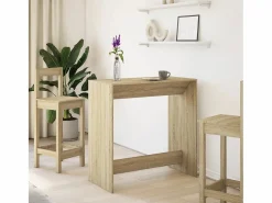 Clicnbuy Mesa Alta * Mesa alta de bar madera ingeniería Sonoma 102x50x103,5 cm Gris