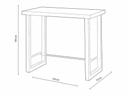 Mesa alta de comedor Loft diseño nórdico roble American/negro 100x120x70 cm < ADEC Outlet